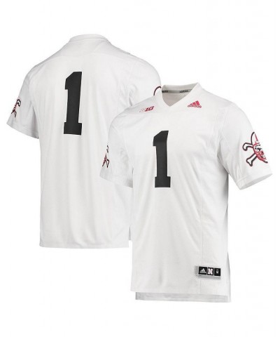 Men's 1 White Nebraska Huskers Premier Strategy Jersey $48.00 Jersey