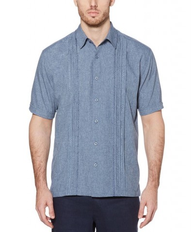 Men's Big & Tall Pintuck Embroidered Chambray Shirt Delphinium Blue $21.66 Shirts