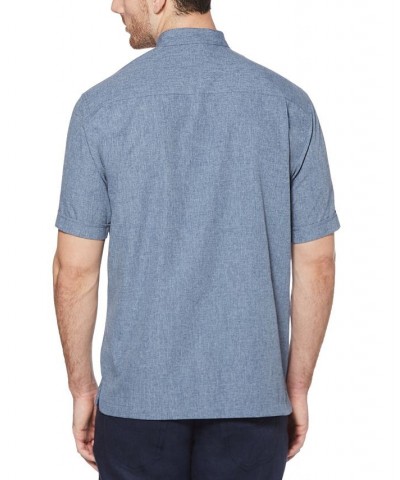 Men's Big & Tall Pintuck Embroidered Chambray Shirt Delphinium Blue $21.66 Shirts