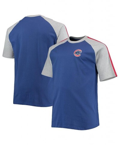 Men's Big and Tall Royal and Heathered Gray Chicago Cubs B&T Curcular Raglan T-shirt $21.50 T-Shirts