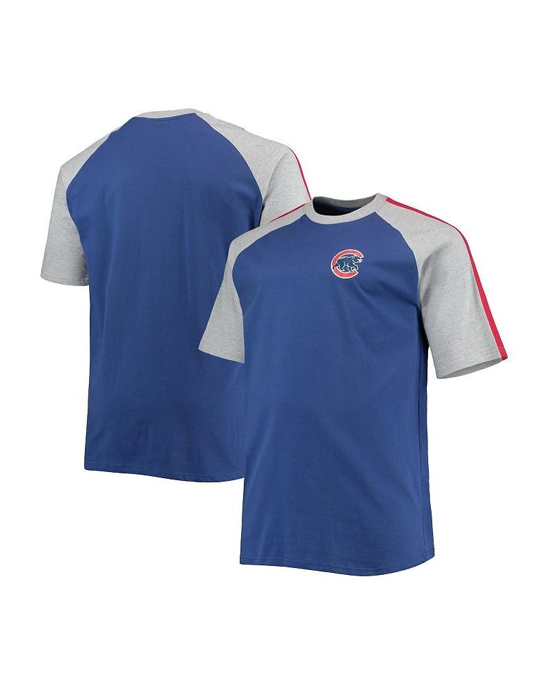 Men's Big and Tall Royal and Heathered Gray Chicago Cubs B&T Curcular Raglan T-shirt $21.50 T-Shirts