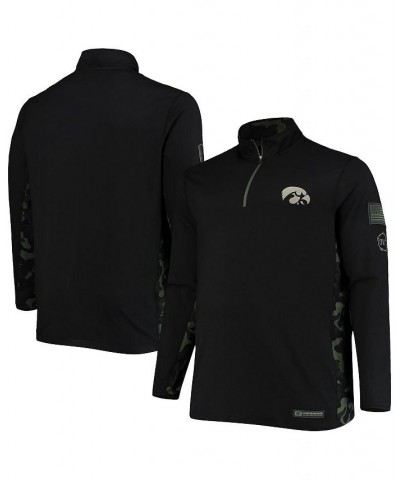 Men's Black Iowa Hawkeyes OHT Military-Inspired Appreciation Big and Tall Quarter-Zip Jacket $38.24 Jackets