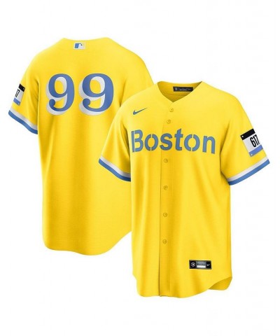 Men's Alex Verdugo Gold Boston Red Sox City Connect Replica Player Jersey $68.00 Jersey