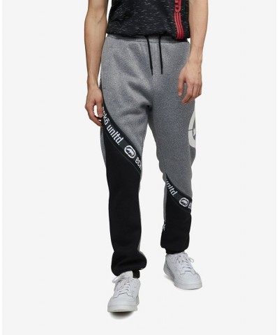 Men's Color Block Black Diamond Fleece Jogger White $36.04 Pants