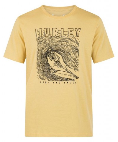 Men's Everyday Surfing Skelly Short Sleeve T-shirt Yellow $15.36 T-Shirts