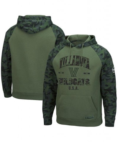 Men's Olive and Camo Villanova Wildcats OHT Military-Inspired Appreciation Raglan Pullover Hoodie $34.50 Sweatshirt