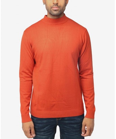 Men's Basic Mock Neck Midweight Pullover Sweater Brick $35.10 Sweaters