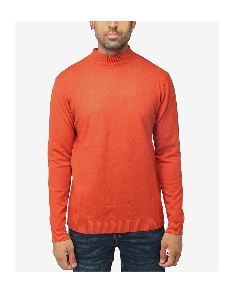 Men's Basic Mock Neck Midweight Pullover Sweater Brick $35.10 Sweaters