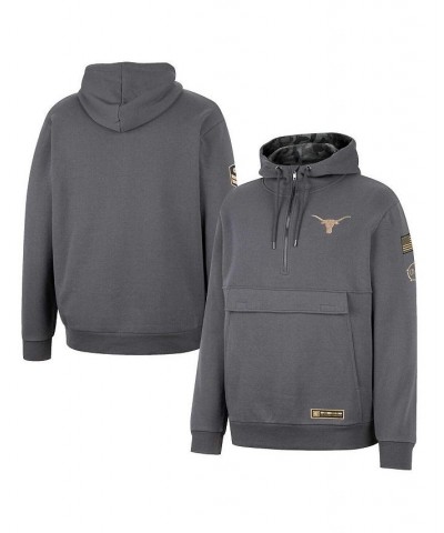 Men's Charcoal Texas Longhorns OHT Military-Inspired Appreciation Quarter-Zip Hoodie $30.80 Sweatshirt