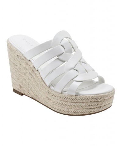 Women's Cazzie Slip-on Wedge Dress Sandals White $46.87 Shoes