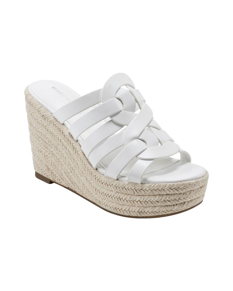 Women's Cazzie Slip-on Wedge Dress Sandals White $46.87 Shoes