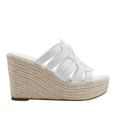 Women's Cazzie Slip-on Wedge Dress Sandals White $46.87 Shoes