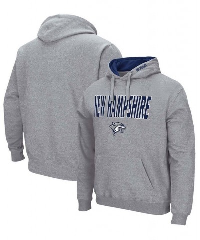 Men's Heather Gray New Hampshire Wildcats Arch and Logo Pullover Hoodie $26.95 Sweatshirt