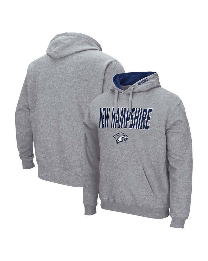 Men's Heather Gray New Hampshire Wildcats Arch and Logo Pullover Hoodie $26.95 Sweatshirt