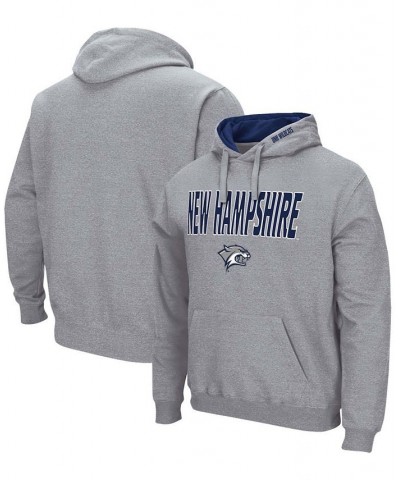 Men's Heather Gray New Hampshire Wildcats Arch and Logo Pullover Hoodie $26.95 Sweatshirt