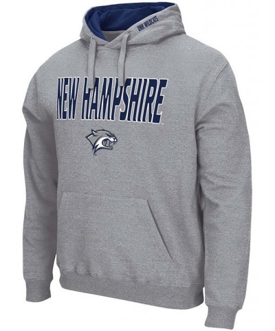 Men's Heather Gray New Hampshire Wildcats Arch and Logo Pullover Hoodie $26.95 Sweatshirt