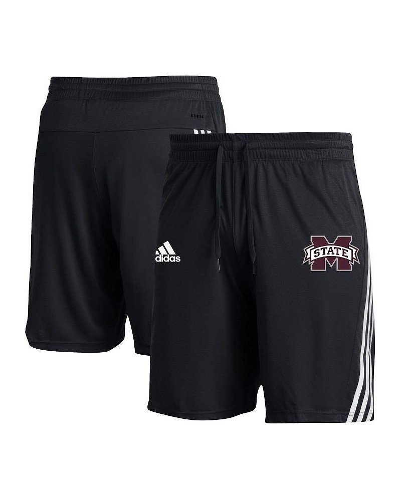 Men's Black Mississippi State Bulldogs AEROREADY Three-Stripe Knit Shorts $21.00 Shorts