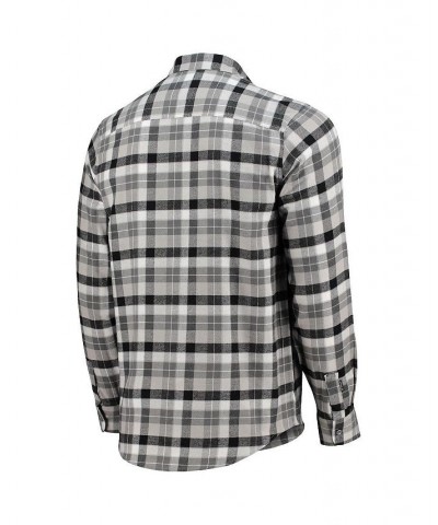 Men's Black, Gray Carolina Panthers Ease Flannel Long Sleeve Button-Up Shirt $29.57 Shirts