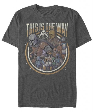 Men's Star Wars Mandalorian The Way Group Short Sleeve T-shirt Gray $15.75 T-Shirts