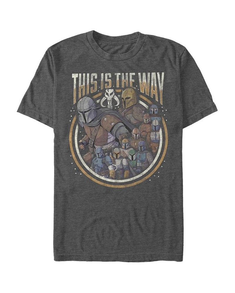 Men's Star Wars Mandalorian The Way Group Short Sleeve T-shirt Gray $15.75 T-Shirts