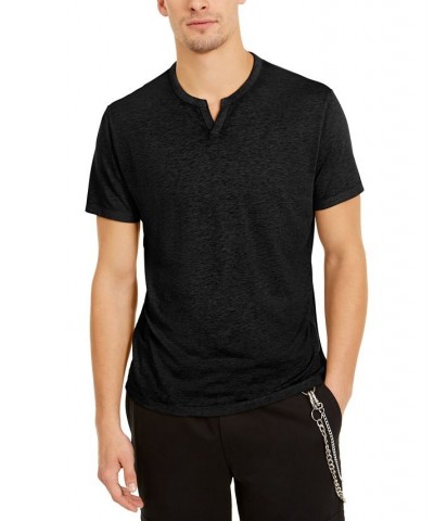 Men's Split-Neck T-Shirt Black $10.90 T-Shirts