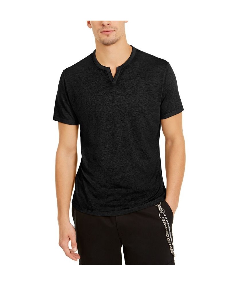 Men's Split-Neck T-Shirt Black $10.90 T-Shirts