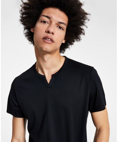 Men's Split-Neck T-Shirt Black $10.90 T-Shirts