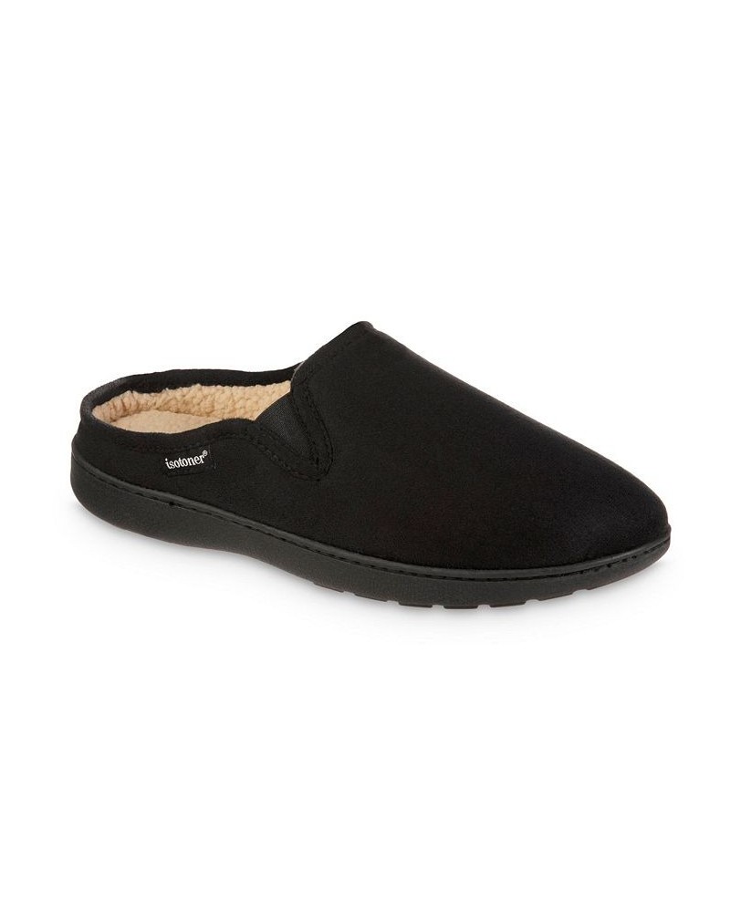 Men's Advanced Memory Foam Microsuede Vincent Hoodback Comfort Slippers Black $15.18 Slippers