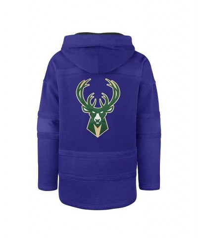 Men's Royal Milwaukee Bucks 2022/23 Pregame MVP Lacer Pullover Hoodie - City Edition $54.40 Sweatshirt