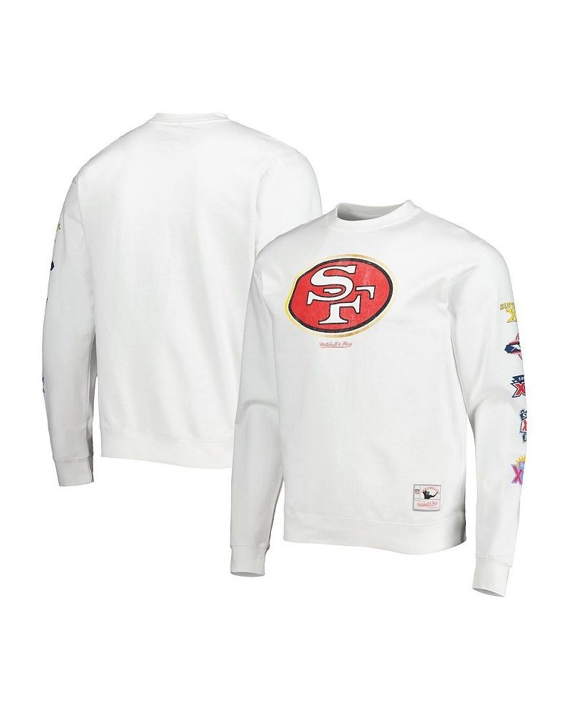 Men's White San Francisco 49ers VIP Rings Crew Sweatshirt $40.80 Sweatshirt