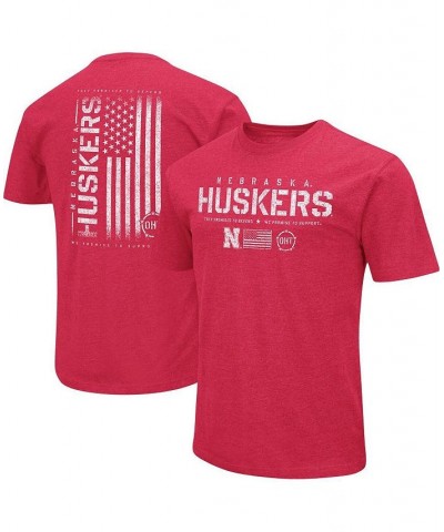 Men's Scarlet Nebraska Huskers OHT Military-Inspired Appreciation Flag 2.0 T-shirt $21.19 T-Shirts