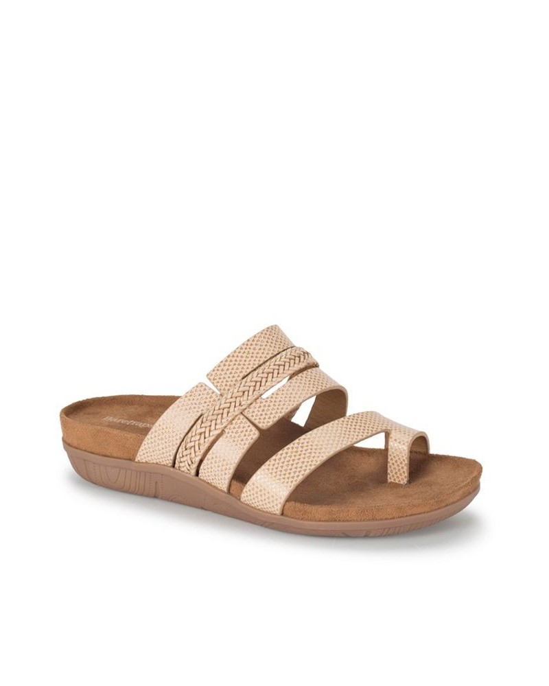 Women's Jorry Slide Sandal Tan/Beige $38.71 Shoes