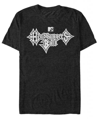 Men's Headbangers Ball Metal Text Short Sleeve T- shirt Black $15.05 T-Shirts