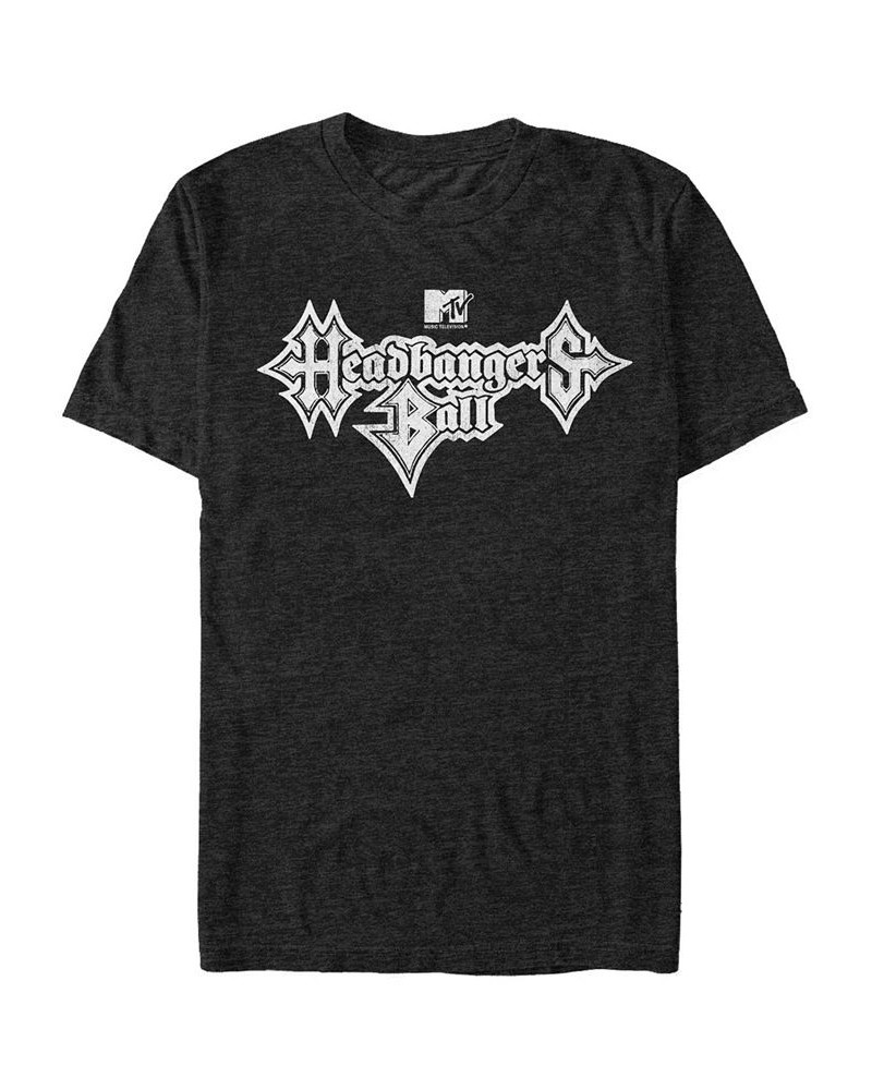 Men's Headbangers Ball Metal Text Short Sleeve T- shirt Black $15.05 T-Shirts