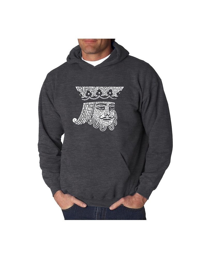 Men's Word Art Hooded Sweatshirt - King of Spades Gray $34.79 Sweatshirt