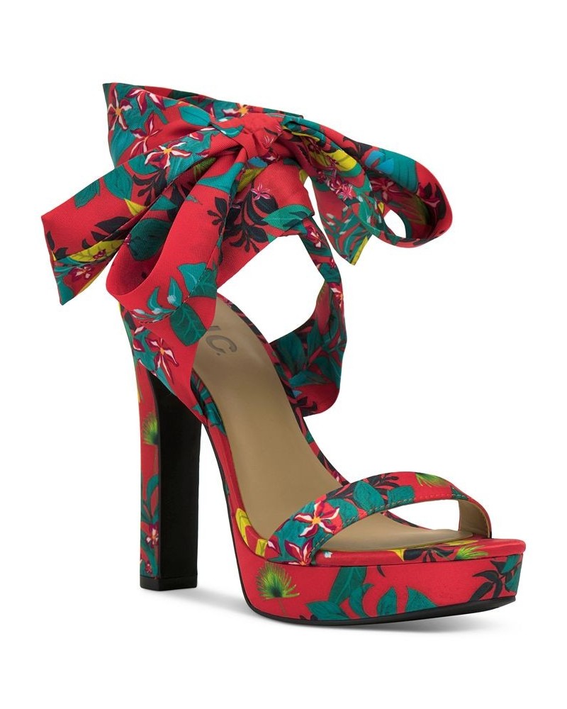 Women's Noyar Ankle-Tie Platform Sandals Orange $54.75 Shoes