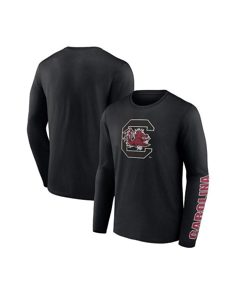 Men's Branded Black South Carolina Gamecocks Double Time 2-Hit Long Sleeve T-shirt $22.94 T-Shirts