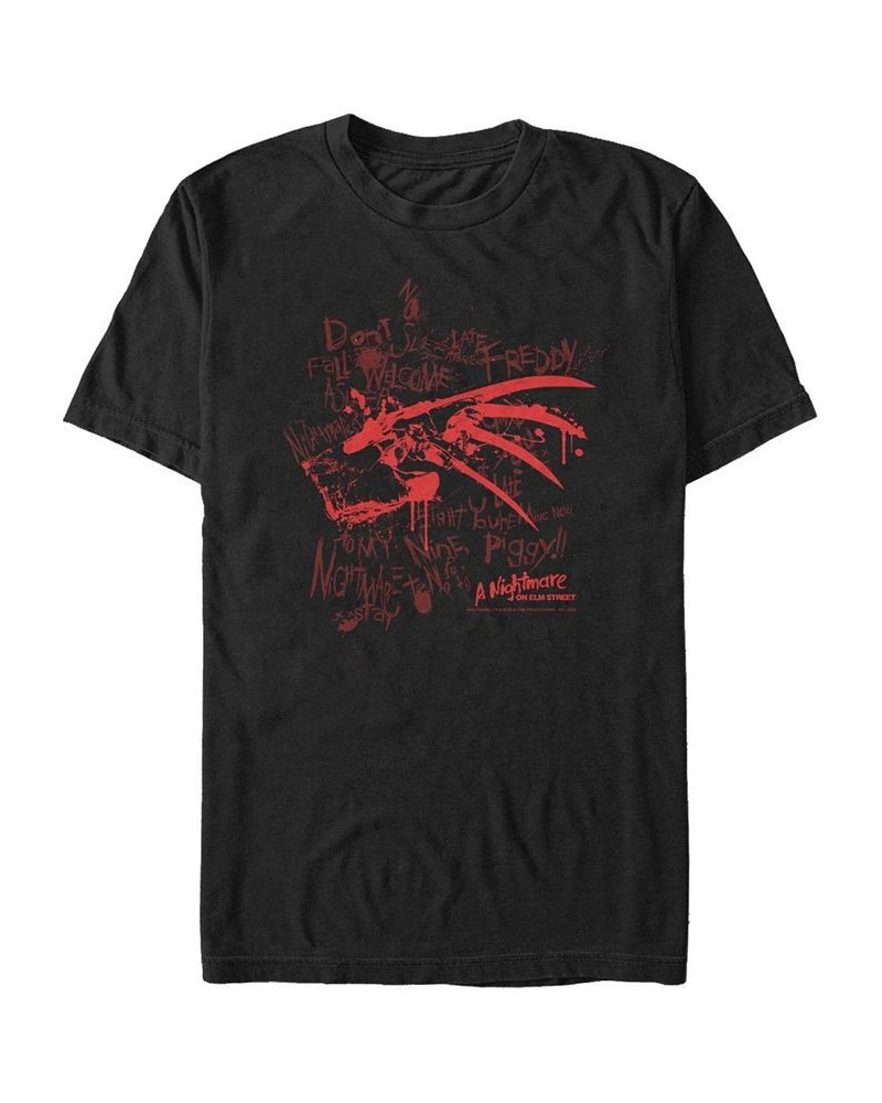 Nightmare on Elm Street Bloody Claw Men's Short Sleeve T-shirt Black $14.35 T-Shirts