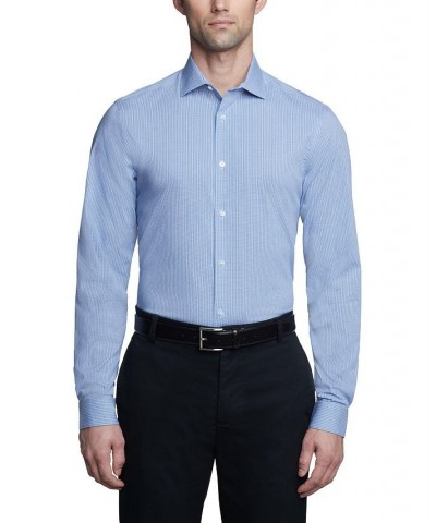 Men's Steel Plus Slim Fit Stretch Wrinkle Free Dress Shirt Blue $29.93 Dress Shirts