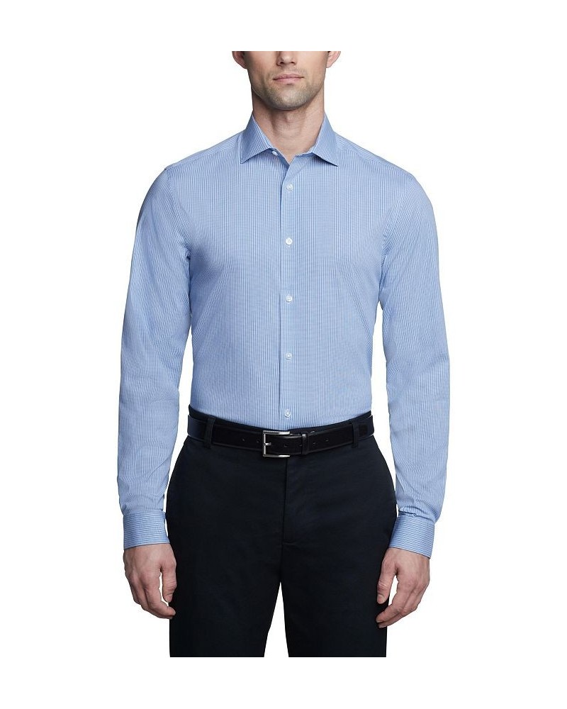 Men's Steel Plus Slim Fit Stretch Wrinkle Free Dress Shirt Blue $29.93 Dress Shirts