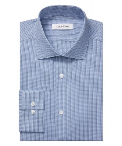 Men's Steel Plus Slim Fit Stretch Wrinkle Free Dress Shirt Blue $29.93 Dress Shirts