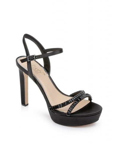 Women's Gallant Platform Evening Sandals Black $44.48 Shoes