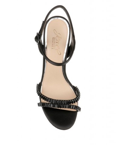 Women's Gallant Platform Evening Sandals Black $44.48 Shoes