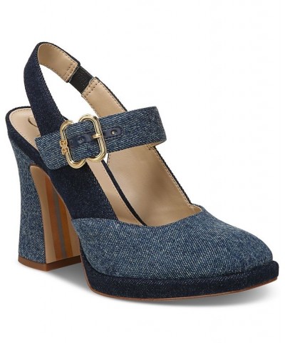 Women's Jildie Mary Jane Slingback Pumps Blue $52.50 Shoes