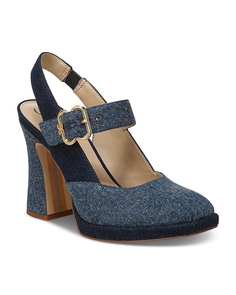 Women's Jildie Mary Jane Slingback Pumps Blue $52.50 Shoes