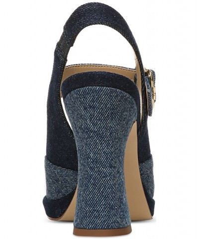 Women's Jildie Mary Jane Slingback Pumps Blue $52.50 Shoes