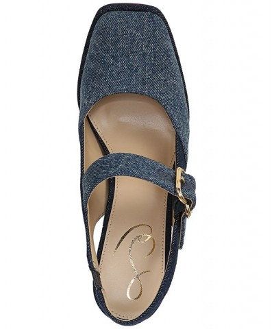 Women's Jildie Mary Jane Slingback Pumps Blue $52.50 Shoes