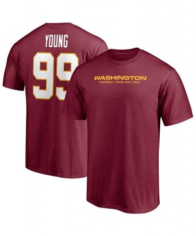 Men's Chase Young Burgundy Washington Football Team Player Icon Name and Number T-shirt $13.60 T-Shirts