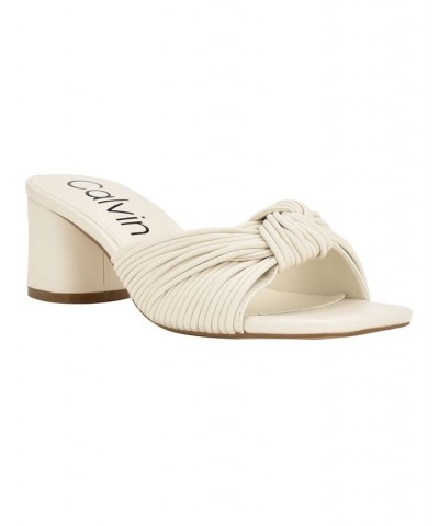 Women's Beanca Square Toe Dress Strappy Sandals Ivory/Cream $40.33 Shoes