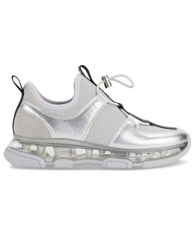 Women's Tace Slip-On Lace-Up Sneakers Silver $43.09 Shoes